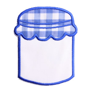 Emblemas Living Louça Frasco de Mel Pequeno Branco e Azul