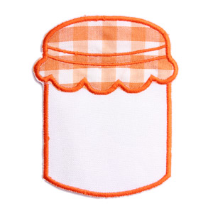 Emblemas Living Louça Frasco de Mel Pequeno Branco e Laranja