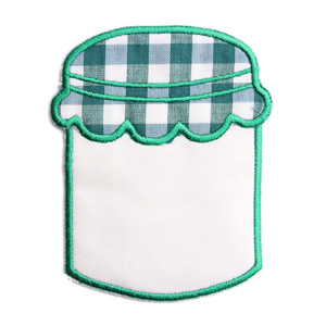 Emblemas Living Louça Frasco de Mel Pequeno Branco e Verde