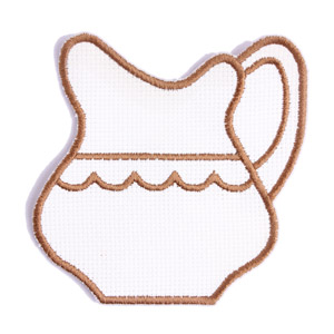 Emblemas Living Louça Jarro Branco e Castanho