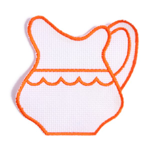 Emblemas Living Louça Jarro Branco e Laranja