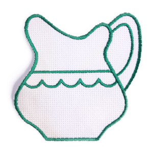 Emblemas Living Louça Jarro Branco e Verde