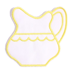 Emblemas Living Louça Jarro Peq. Branco e Amarelo