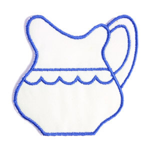 Emblemas Living Louça Jarro Peq. Branco e Azul