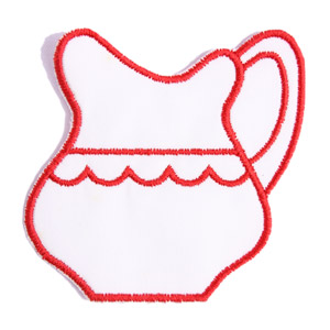 Emblemas Living Louça Jarro Peq. Branco e Grená