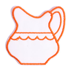 Emblemas Living Louça Jarro Peq. Branco e Laranja