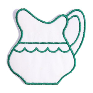 Emblemas Living Louça Jarro Peq. Branco e Verde