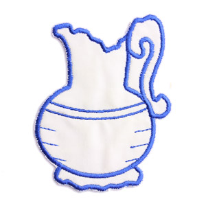 Emblemas Living Louça Jarro Pequeno Branco e Azul