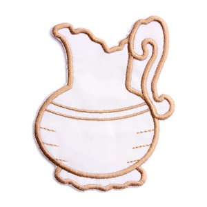 Emblemas Living Louça Jarro Pequeno Branco e Castanho