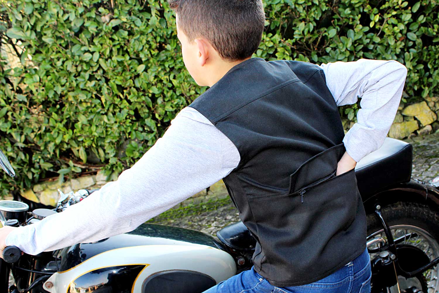 Colete Motard criança (em preto, sem personalização) - Imagem 5