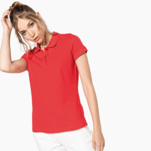 Women's Short Sleeve Piqué Knit Polo Shirt