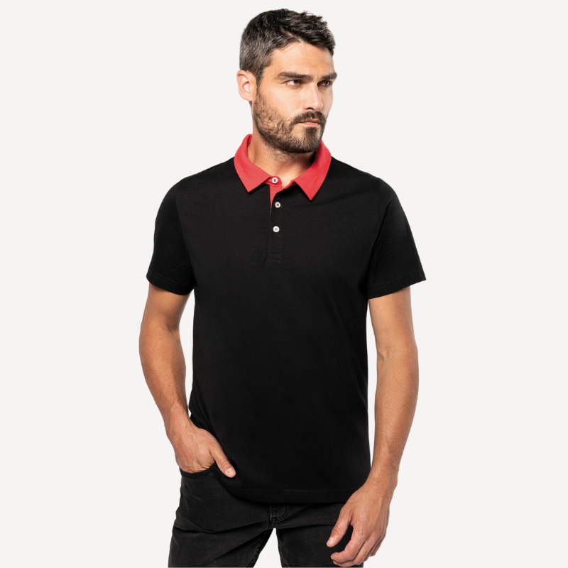 Polo Homme Jersey Bicolore