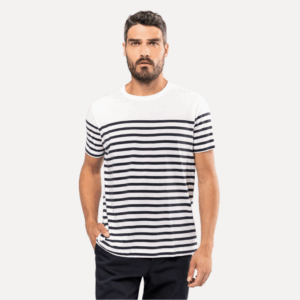 Camiseta Bio Estilo Marinero con Cuello Redondo para Hombre