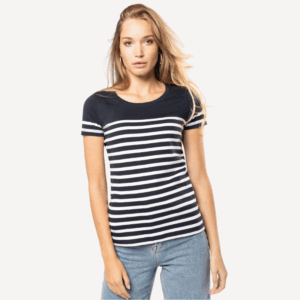 Organic Sailor Style Round Neck T-shirt for Women