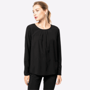 Women's Long Sleeve Crepe Blouse