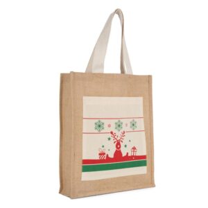 Saco de compras com motivos de Natal.