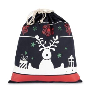 Saco com cordão com motivos de Natal.
