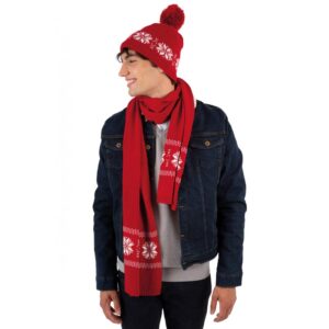 Gorro navideño de punto con estampado de estrellas.
