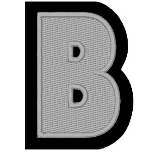 Emblemas Living Letra B Cinza
