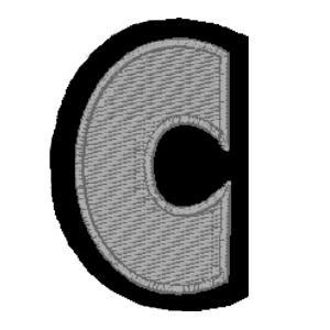 Emblema Living Letra C Cinza
