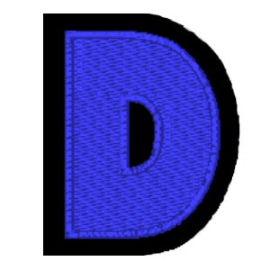 Living Emblem Letter D Blue