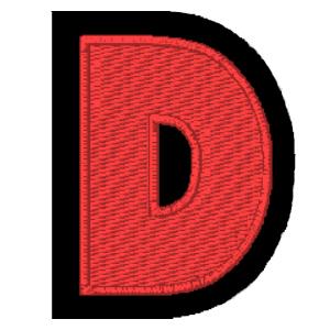 Emblema Living Letra D Vermelho