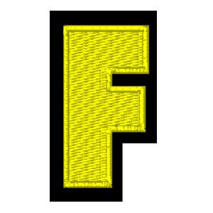 Emblema Living Letra F Amarelo