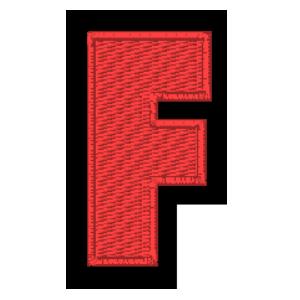 Emblema Living Letra F Vermelho