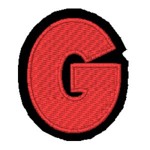 Emblema Living Letra G Vermelho