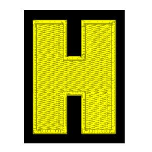 Emblema Living Letra H Amarelo