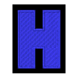 Emblema Living Letra H Azul