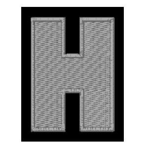 Emblema Living Letra H Cinza