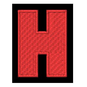 Emblema Living Letra H Vermelho