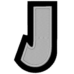 Emblemas Living Letra J Cinza