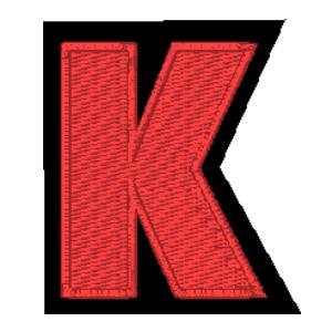 Emblemas Living Letra K Vermelho