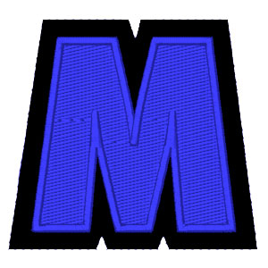 Emblemas Living Letra M Azul