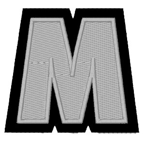 Emblemas Living Letra M Cinza