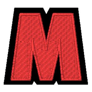 Emblème vivant Lettre M Rouge