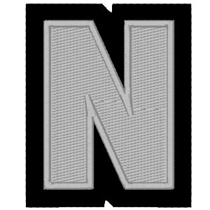 Emblemas Living Letra N Cinza