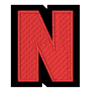 Emblema Living Letra N Vermelho