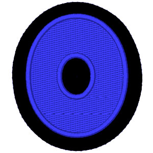 Emblemas Living Letra O Azul