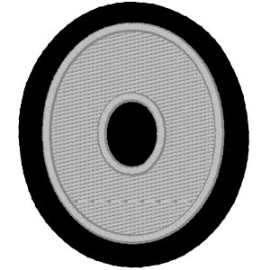 Emblemas Living Letra O Cinza