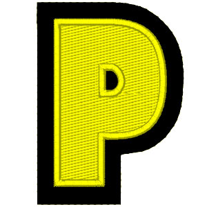 Emblemas Living Letra P Amarelo