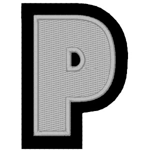 Emblemas Living Letra P Cinza