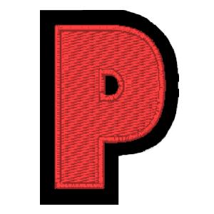 Emblema Living Letra P Vermelho