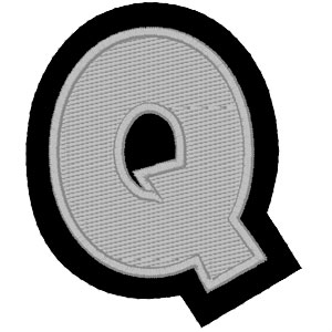 Emblemas Living Letra Q Cinza