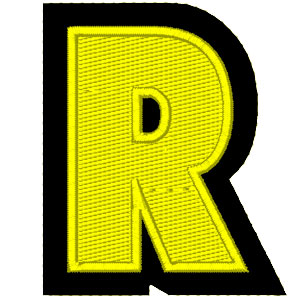 Emblemas Living Letra R Amarelo