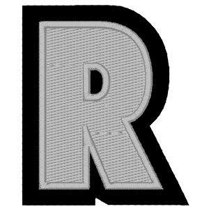 Emblemas Living Letra R Cinza