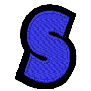 Emblema Living Letra S Azul