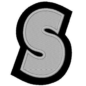 Emblemas Living Letra S Cinza